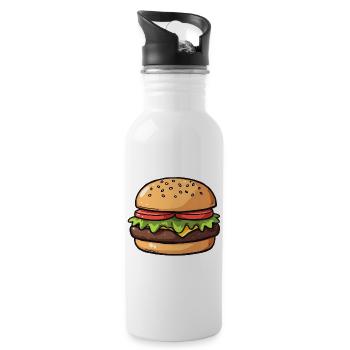 hamburger - Gourde avec paille intégrée - blanc - Droite