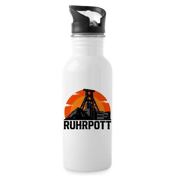 Klassisches Ruhrpott Hoodie, Shirt, Tassen Design - Trinkflasche mit integriertem Trinkhalm - Weiß - Rechts