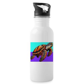 turtle - Water bottle with straw - white - Right