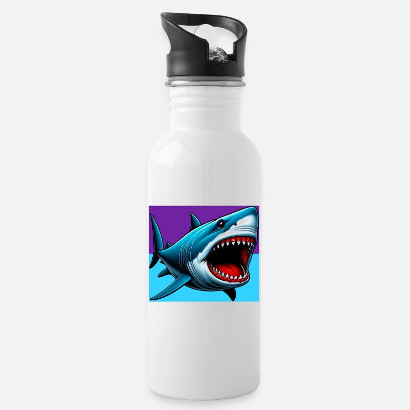 Hai - Trinkflasche mit integriertem Trinkhalm - Weiß