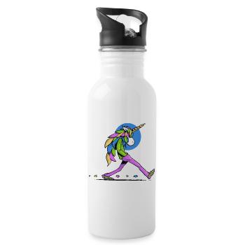 Licorne marcheuse - Gourde avec paille intégrée - blanc - Droite