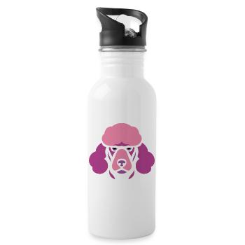 Strauß mit Sonnenbrille, Nandu, Emu - Trinkflasche mit integriertem Trinkhalm - Weiß - Rechts