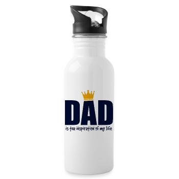Dad Is My Inspiration King Shirt - Water bottle with straw - white - Right