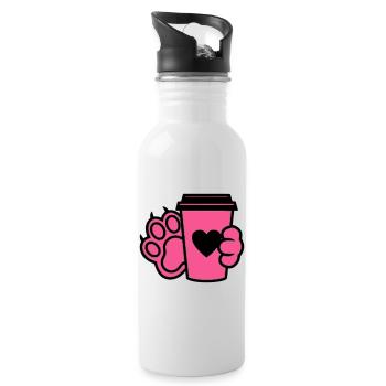 Dog Paw Coffee Cup Dog Mom - Water bottle with straw - white - Right