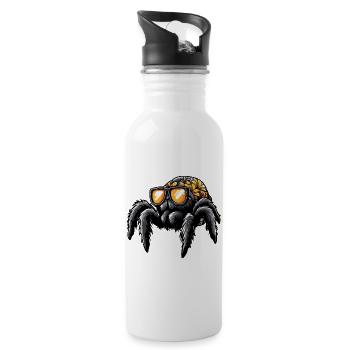 Tarantula Comic Urlaub - Trinkflasche mit integriertem Trinkhalm - Weiß - Rechts