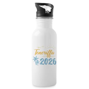 Teneriffa 2026 - Trinkflasche mit integriertem Trinkhalm - Weiß - Rechts
