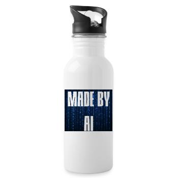 Hergestellt von AI Blue - Trinkflasche mit integriertem Trinkhalm - Weiß - Rechts