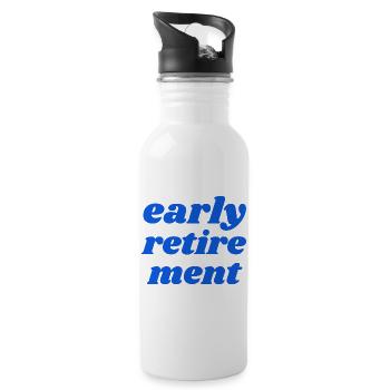 early retirement - Trinkflasche mit integriertem Trinkhalm - Weiß - Rechts