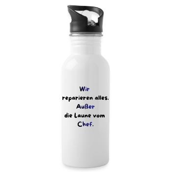 Instandhaltung T-Shirt Lustiges Geschenk Handwerk! - Trinkflasche mit integriertem Trinkhalm - Weiß - Rechts