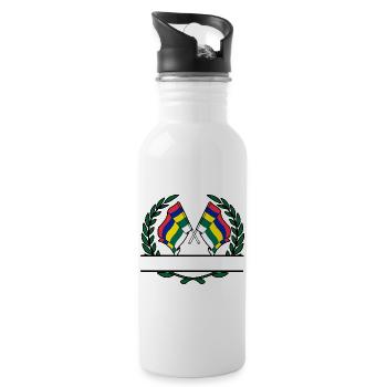 Terschelling Lorbeerflaggen – Island Pride - Trinkflasche mit integriertem Trinkhalm - Weiß - Rechts