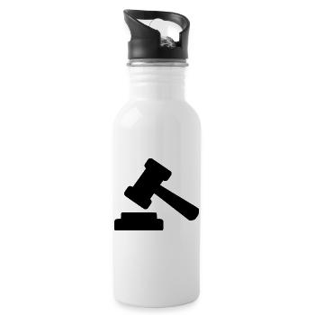 Law Lawyer Libra Lawyer Court Law - Water bottle with straw - white - Right