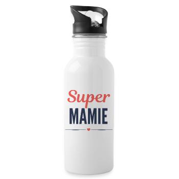 Humour Mamie Cadeau Grand-Mère Original - Gourde avec paille intégrée - blanc - Droite