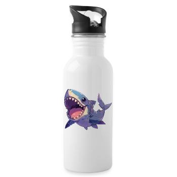 Great White Shark Great White Shark - Water bottle with straw - white - Right
