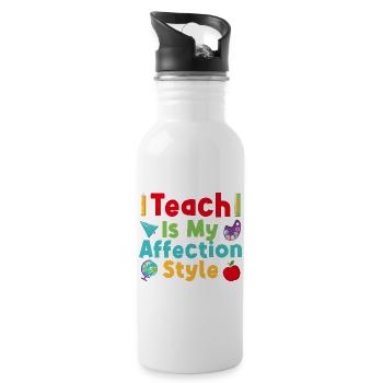 Pre K Teacher Affection Style Kindergarten Teacher - Trinkflasche mit integriertem Trinkhalm - Weiß - Rechts