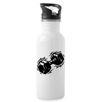 Dumbbell icon - Water bottle with straw - white - Right