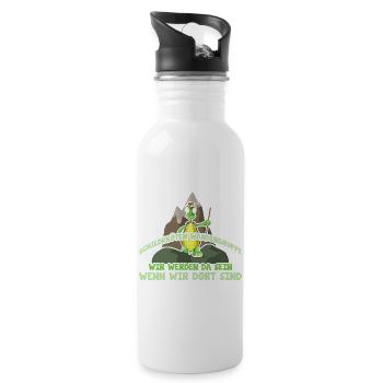 Schildkörten Wandergruppe Wander Bergsteiger - Trinkflasche mit integriertem Trinkhalm - Weiß - Rechts