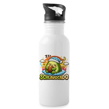 SCHLAFAVOCADO Müde Avocado Im Schlafanzug Mit - Trinkflasche mit integriertem Trinkhalm - Weiß - Rechts