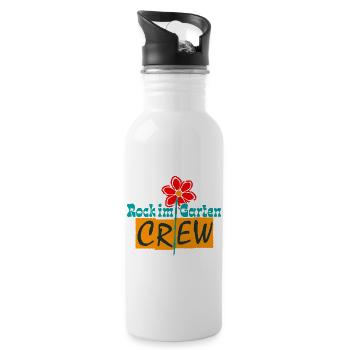 Rock in the Garden Crew – Jardinier Flowers Design - Gourde avec paille intégrée - blanc - Droite