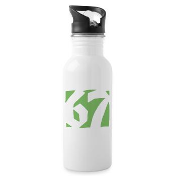 67 Minimal Streetwear Trend Design - Water bottle with straw - white - Right