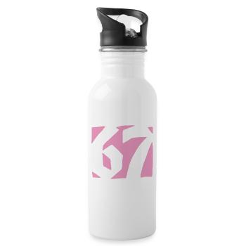 67 Minimal Streetwear Trend Design - Trinkflasche mit integriertem Trinkhalm - Weiß - Rechts