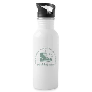 Wander-Mutter-Wanderer-Mama-Ästhetik - Trinkflasche mit integriertem Trinkhalm - Weiß - Rechts