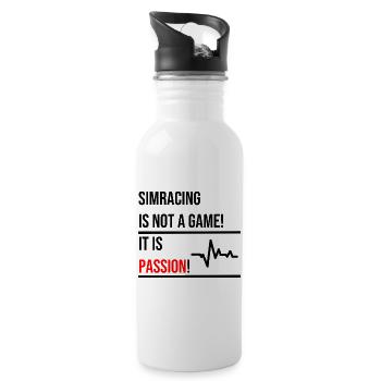 Simracing is not a Game - Trinkflasche mit integriertem Trinkhalm - Weiß - Rechts
