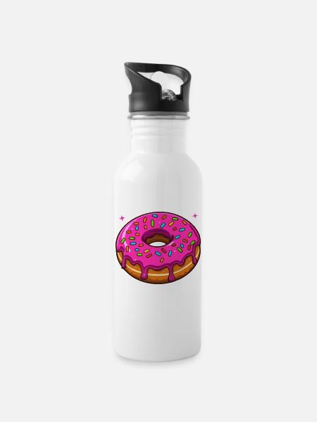 A hole full of happiness - Water bottle with straw - white
