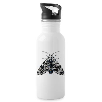 Giant Leopard Moth Hypercompe scribonia Anime - Water bottle with straw - white - Right
