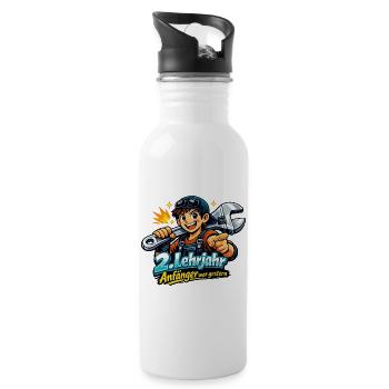 2. Lehrjahr - Anfänger war gestern - Trinkflasche mit integriertem Trinkhalm - Weiß - Rechts