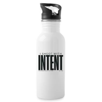 I Shoot With Intent | Photographer's Edition - Water bottle with straw - white - Right