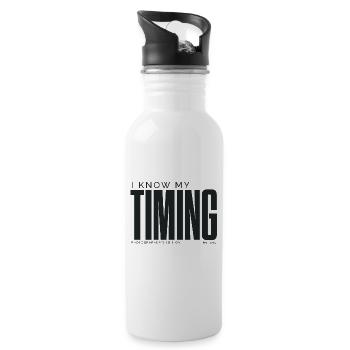 Ich kenne mein Timing | Fotografenausgabe - Trinkflasche mit integriertem Trinkhalm - Weiß - Rechts