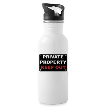 private property - Water bottle with straw - white - Right