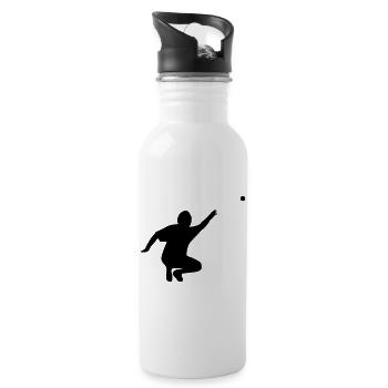 Petanque Spieler - Trinkflasche mit integriertem Trinkhalm - Weiß - Rechts