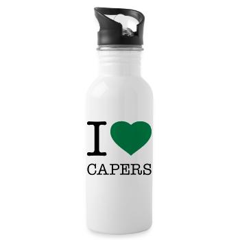 I LOVE CAPERS Kapern - Water bottle with straw - white - Right
