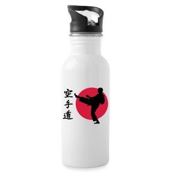 Karate - Trinkflasche mit integriertem Trinkhalm - Weiß - Rechts