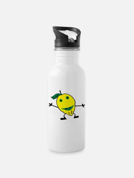 lemons man - Water bottle with straw - white