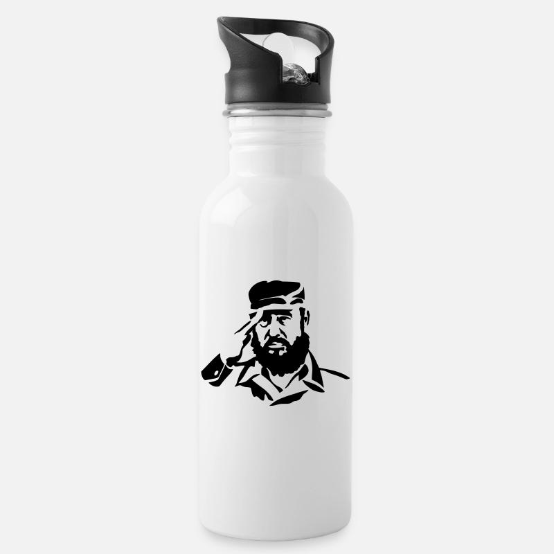 Fidel Alejandro Castro Ruz - Gourde avec paille intégrée - blanc
