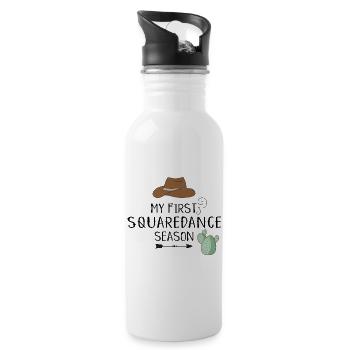 Square Dance - Water bottle with straw - white - Right