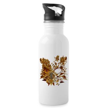 Eule - Trinkflasche mit integriertem Trinkhalm - Weiß - Rechts