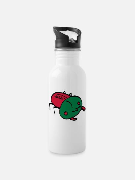 couleur insecte vecteur insecte animal rampant - Gourde avec paille intégrée - blanc