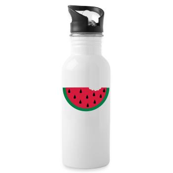 fruit pastèque pastèque - Gourde avec paille intégrée - blanc - Droite