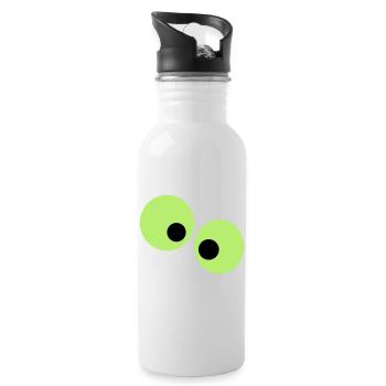 Funny eyes - Water bottle with straw - white - Right