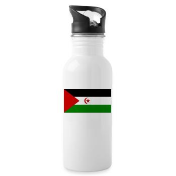 Westsahara-Flagge - Trinkflasche mit integriertem Trinkhalm - Weiß - Rechts