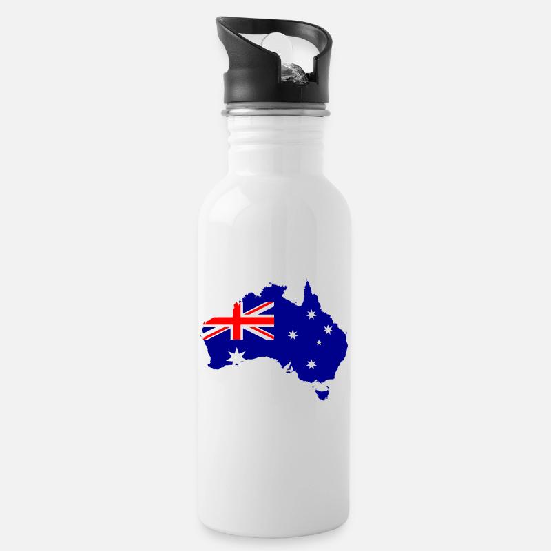 Australie 24ème - Gourde avec paille intégrée - blanc