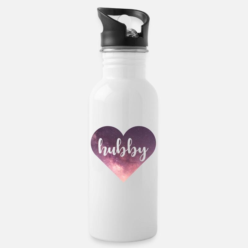 Hubby Galaxy Heart - Gourde avec paille intégrée - blanc