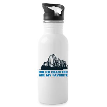 Cadeau d'amour de fan de parc à thème de montagnes russes favori - Gourde avec paille intégrée - blanc - Droite