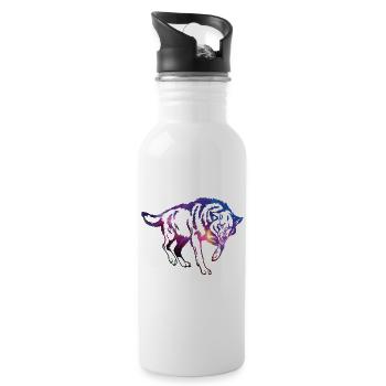 bad wolf gradient pattern - Water bottle with straw - white - Right