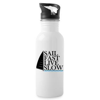 Sail fast live show - Trinkflasche mit integriertem Trinkhalm - Weiß - Rechts