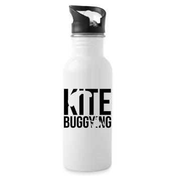 kitebuggying - Trinkflasche mit integriertem Trinkhalm - Weiß - Rechts