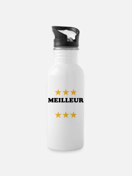 Meilleur (à personnaliser) - Gourde avec paille intégrée - blanc